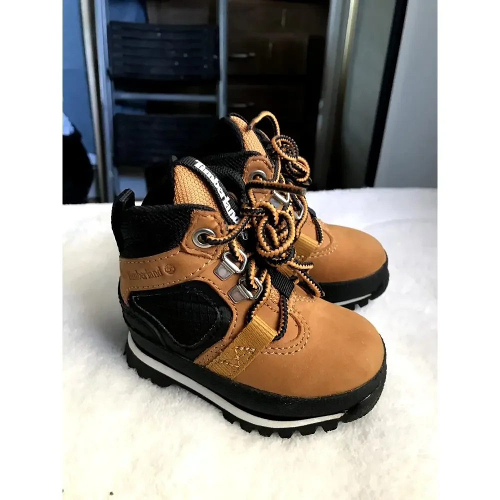 Timberland Toddler Boots Size 4 Tan Nubuck Leather Lace Up Hiking Work Boot